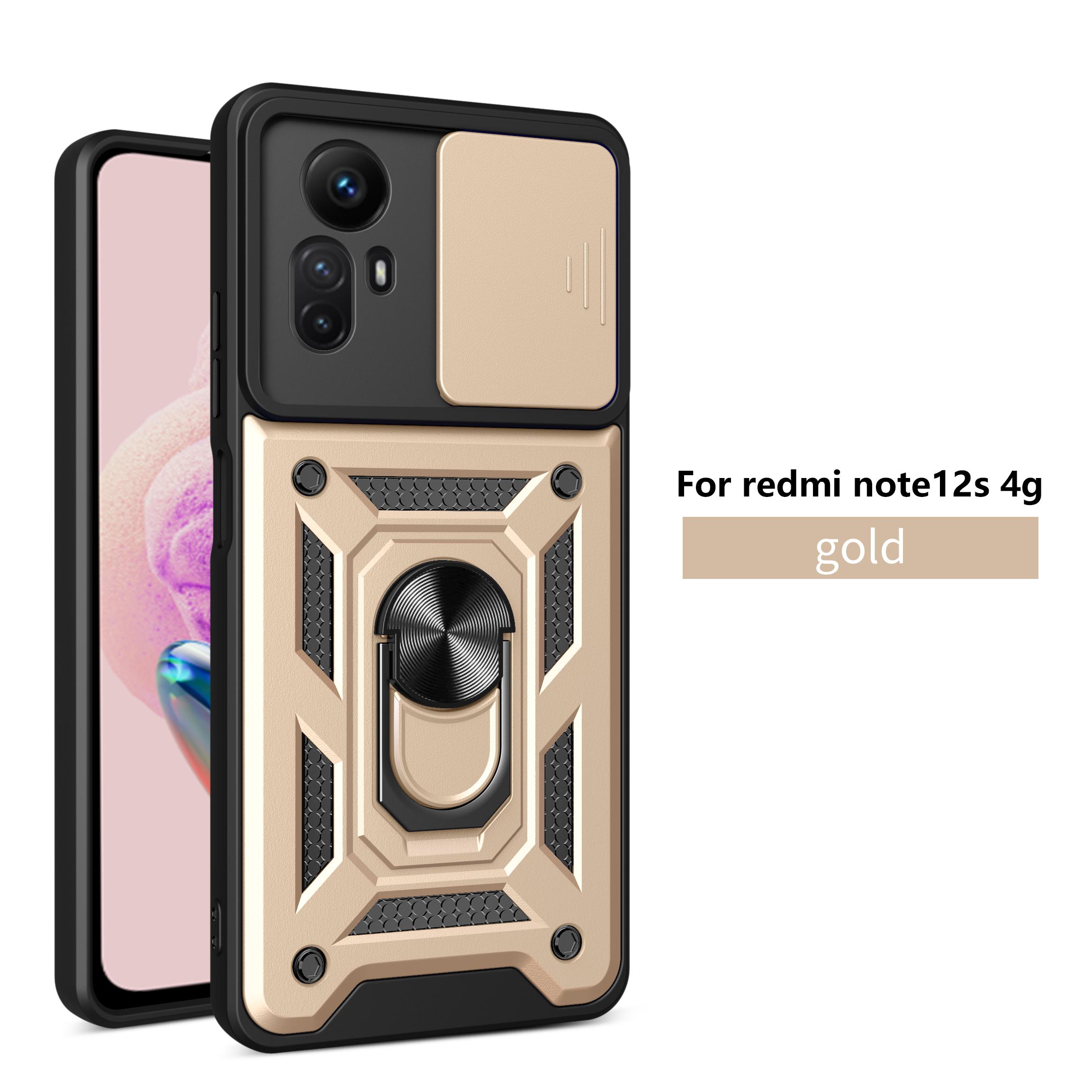 

Чехол для Xiaomi Redmi Note 12S Чехол-подставка Redmi Note 12S Магнитное кольцо-держатель Бронированный чехол для телефона Защита камеры сдвижной крышкой Задняя крышка Redmi Note 12S
