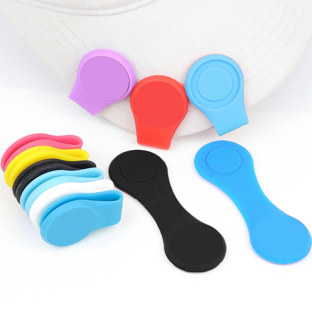Silicone Golf Caps Clamp Strong Magnetic Mini Golf Position Calibration Clamp Professional Folding Reusable Useful Golf Supplies