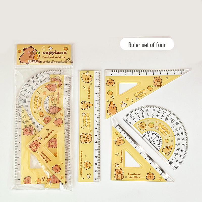 Professional Drawing Set: Black Metal Compass with Replacement Lead and Ruler for Creative Circles and Student Exams.