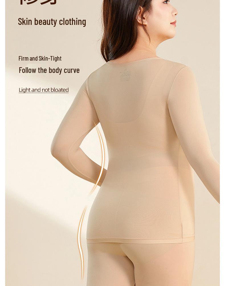 Plus Size 200 Jin Warm Top and Long Johns Set with Hyaluronic Acid for Women