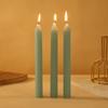 20cm Classic European Macaron Vertical Pattern Long Pole Candle Romantic Wedding Western Restaurant Pole Wax Colorful Candle Decoration