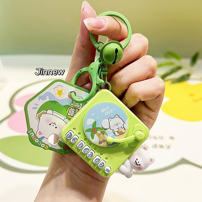 Adorable Cartoon Style Jinniu Original Coconut Wealth Keychain Pendant Fun For