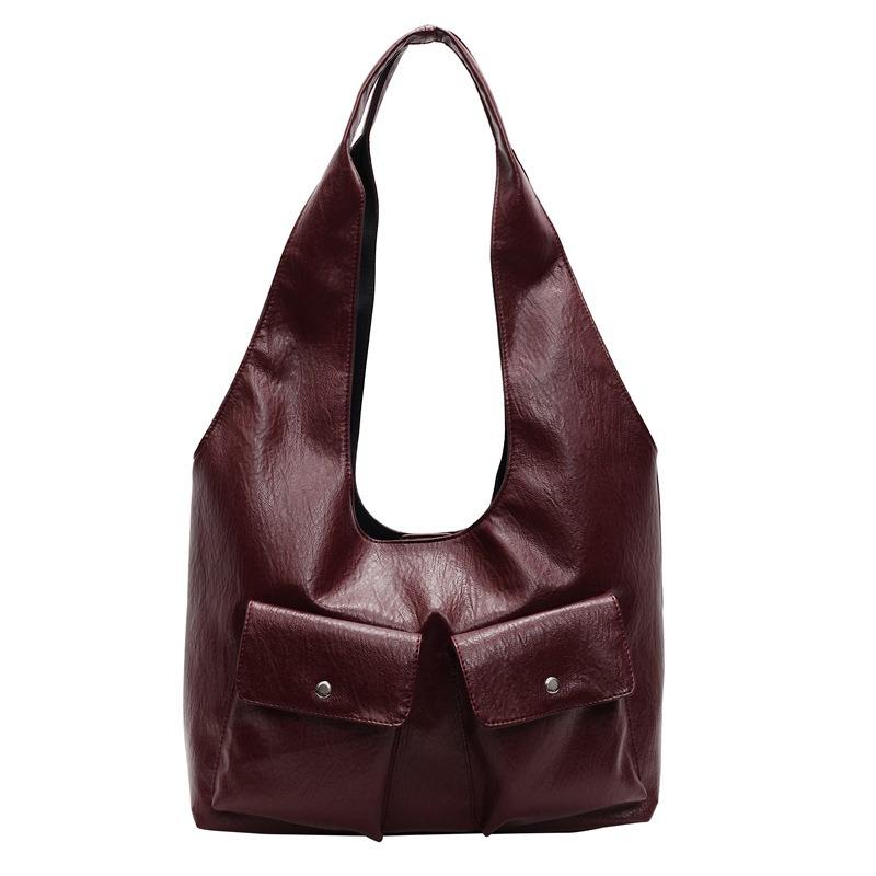 

Retro large-capacity bag women s new autumn and winter fashion armpit bag versatile trend shoulder bag tote bag бордовый