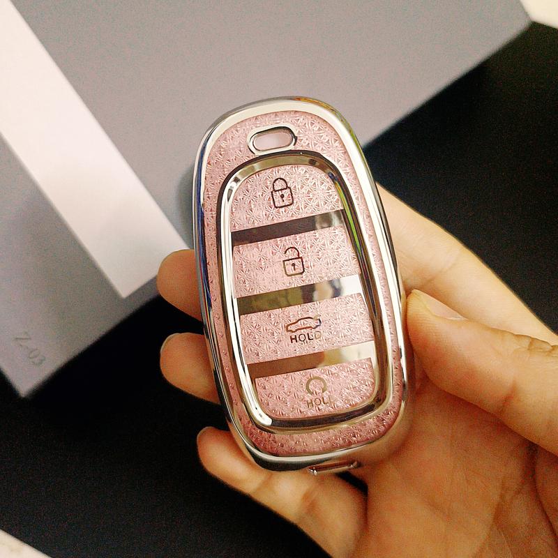 Tpu For Hyundai Palisade  Tucson Santa Fe Atos Solaris Prime Nexo Sonata Staria Ioniq Car Key Case Cover Fob Accessories