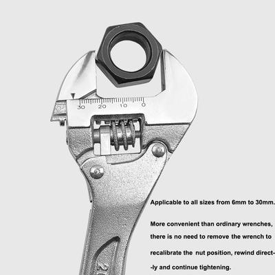 Llave de trinquete ajustable de 8 y 10 pulgadas, llave de tuerca de agarre rápido, llave de gran apertura, herramientas multiusos para reparación del hogar.