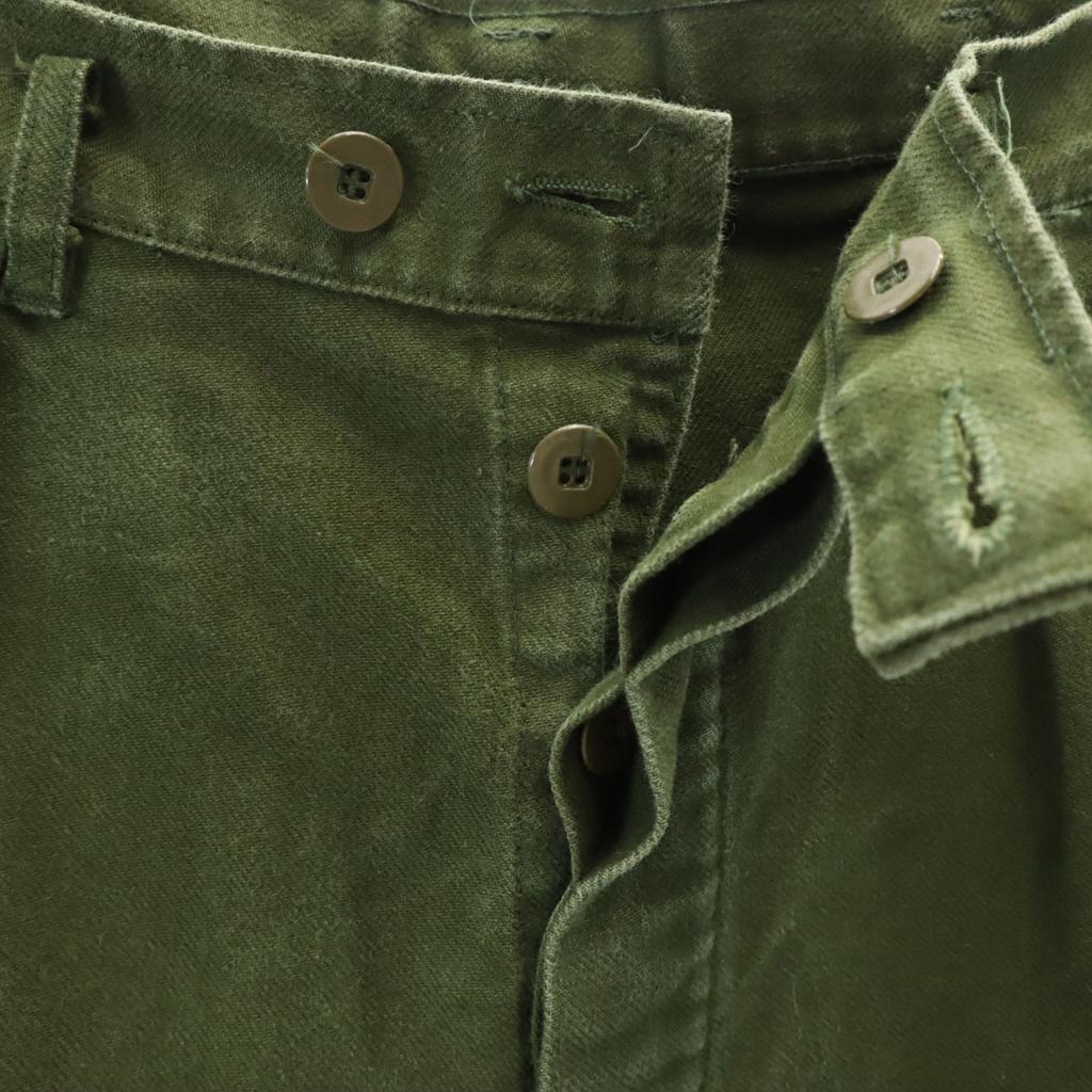 SWEDENISH ARMY 80s vintage utility Pants C146 khaki military Men's Used
