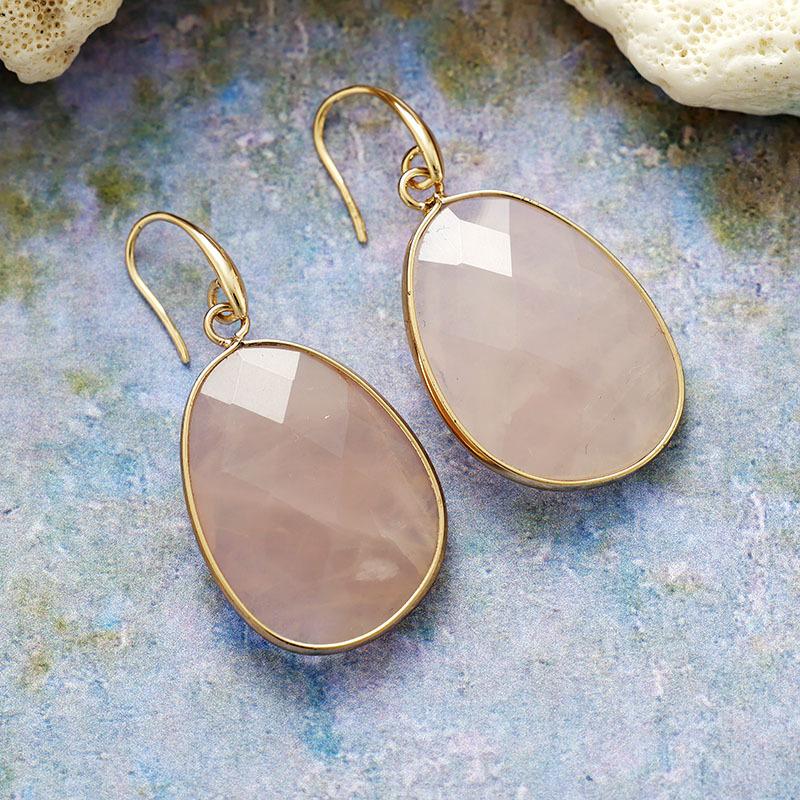 Natural stone geometric earrings, ear hooks, designer exaggerated fashion stone jewelry earrings.