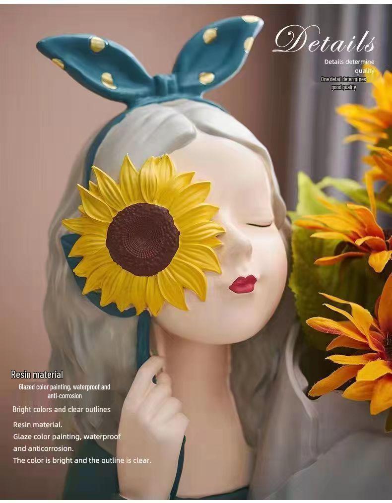 Nordic Girl Luxury Flower Arrangement Vase - Creative Home Decor for Living Room & Entrance Hall