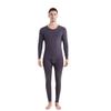 Herren Thermounterwäsche-Set mit Fleecefutter - Wärmespeichernde Baumwoll-Woll-Basisschicht mit Unterhemd und Hose