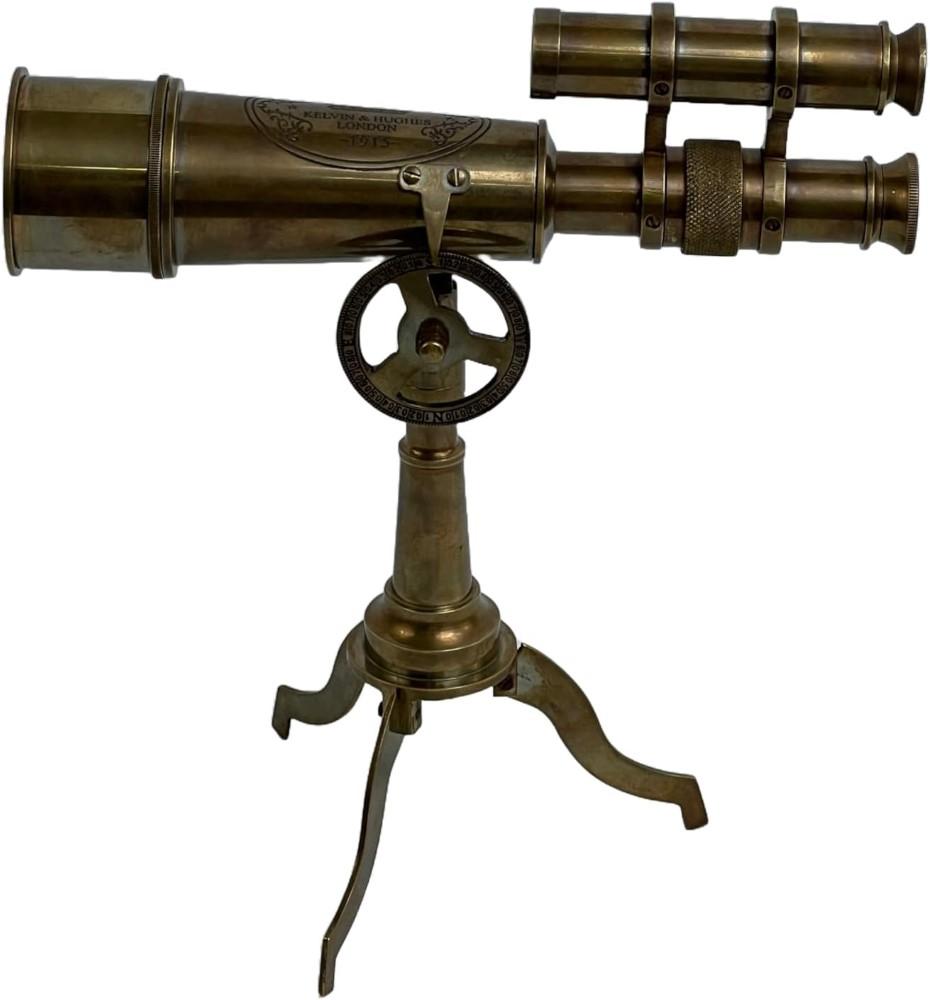 

Латунный телескоп с деревянной подставкой-штативом в морском стиле, винтажный декор для стола M аэро