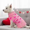 Small Dog Sweater Dress Heart Puppy Sweater Dog Knitted Clothes with Leash Hole Turtleneck Pullover Warm