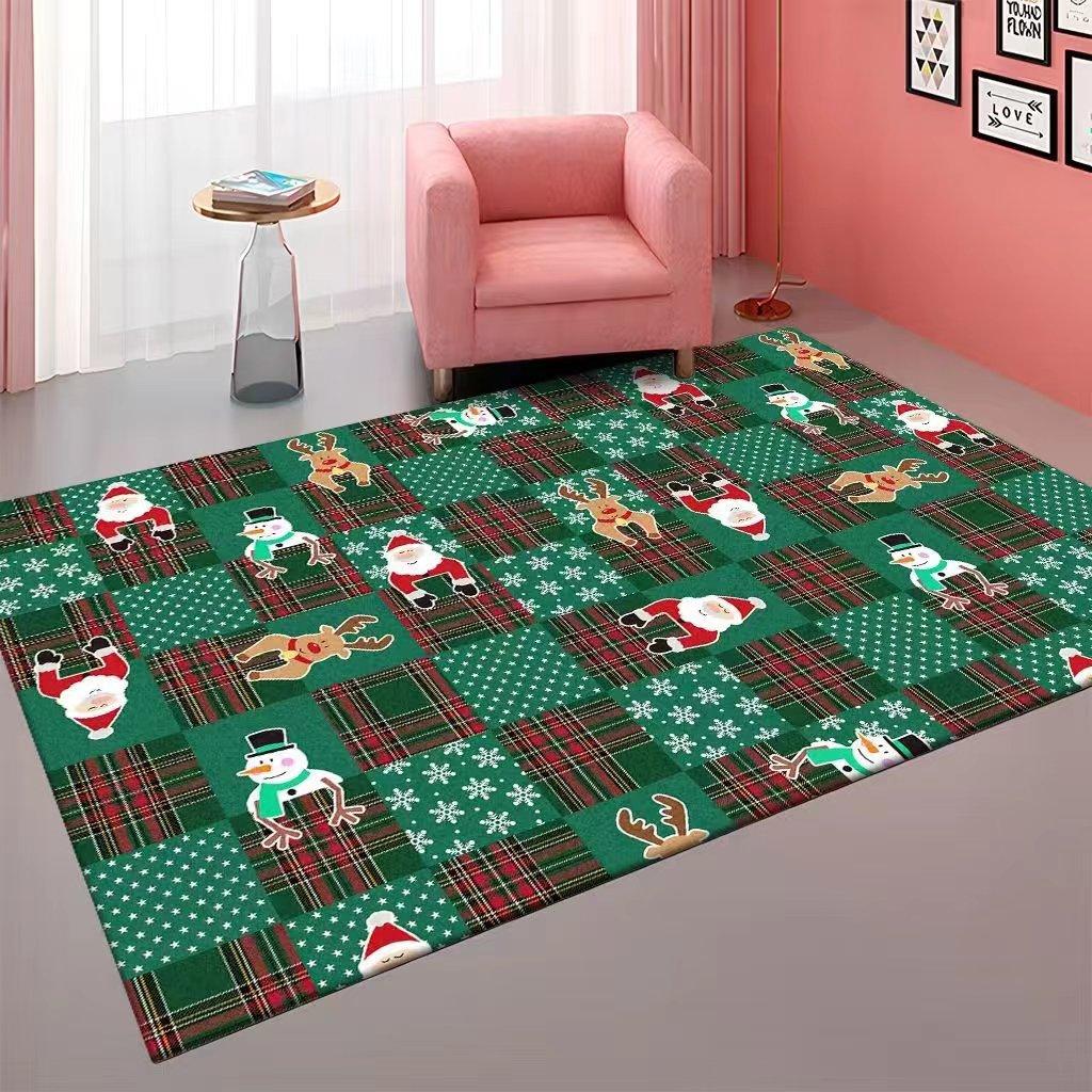 Cartoon Christmas Carpet, Living Room Easy To Clean Sofa Coffee Table Floor Mat Bedroom Full Of Bedside Blankets