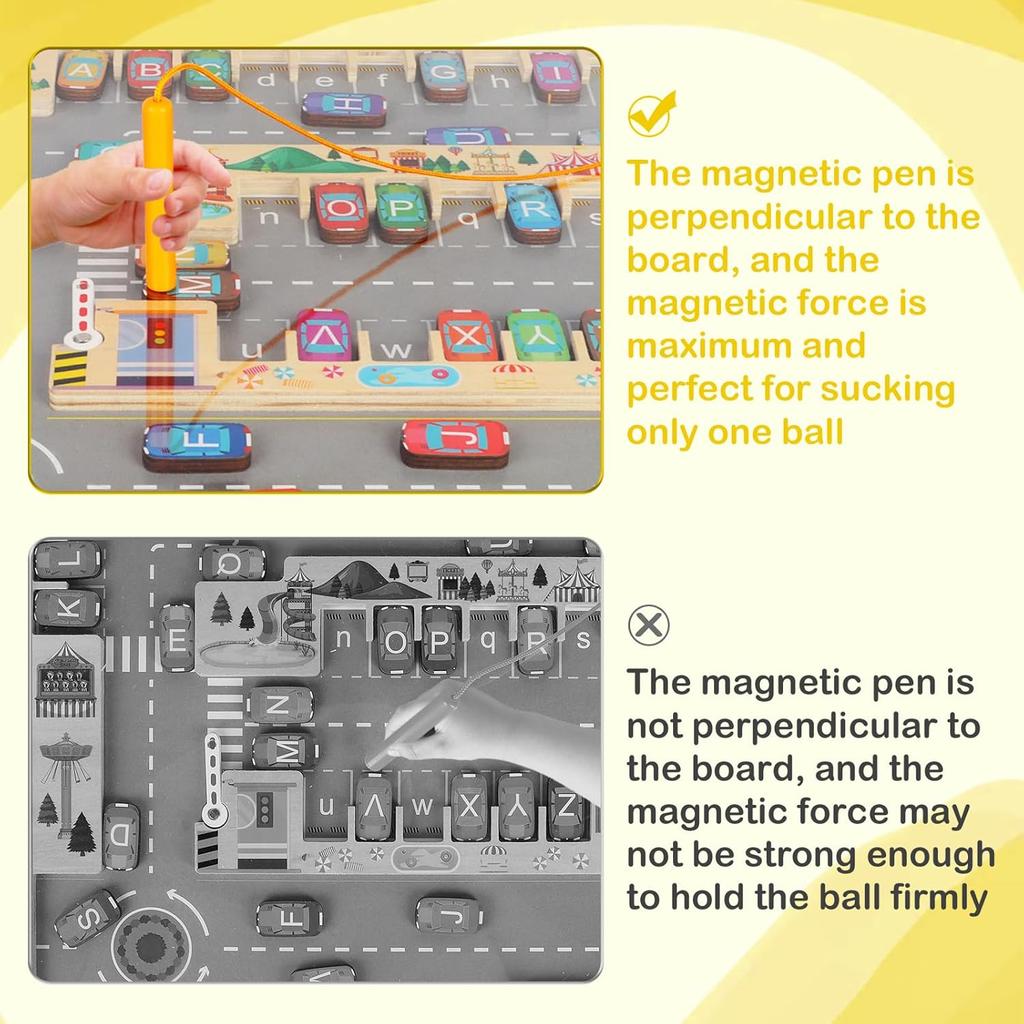 Montessori Magnetic Alphabet Maze Letter Puzzle Parking Lot Puzzles Children Preschool Gifts