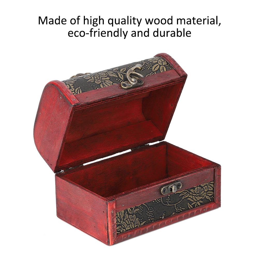 Vintage Square Jewelry Storage Box Handmade Wooden Decorative Display Case