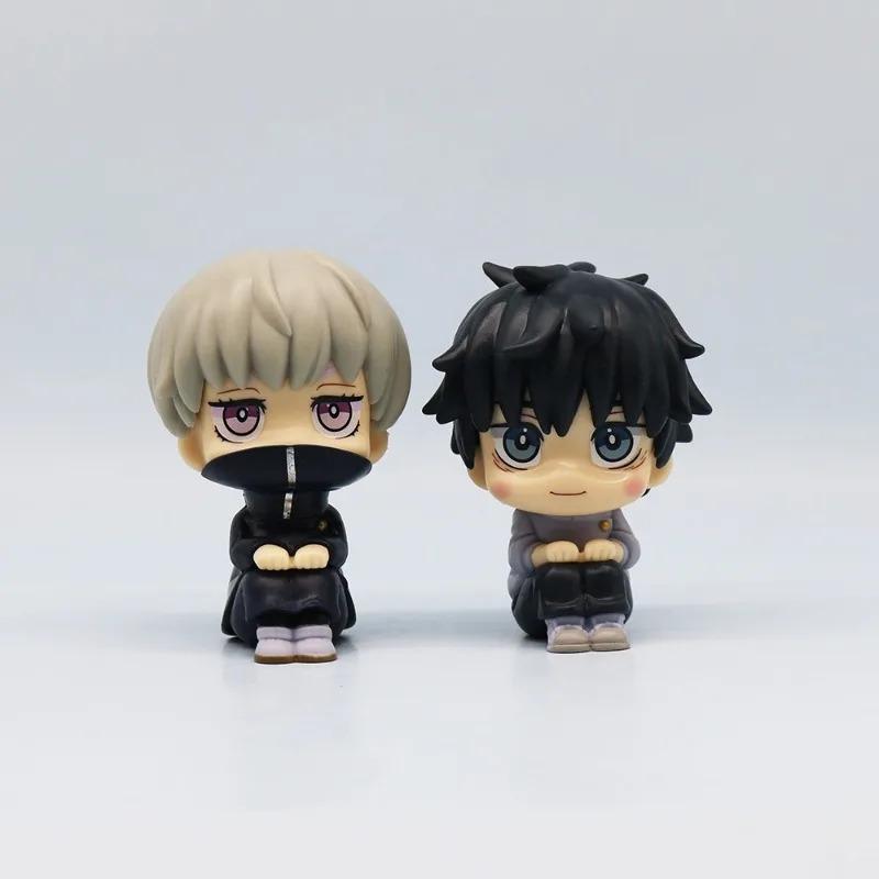 Anime Kawaii PVC Collection Dolls Fushiguro Look Up Ryomen Sukuna Toy Gojo Jujutsu Kaisen Mini  Geto Suguru Sitting Figure