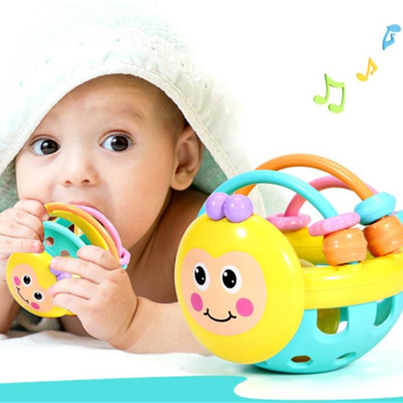 Baby Soft Rubber Rattle Children Early Childhood Biting Bell Toy Bee Hand Bell Rattle Dumbbell Baby Toy
