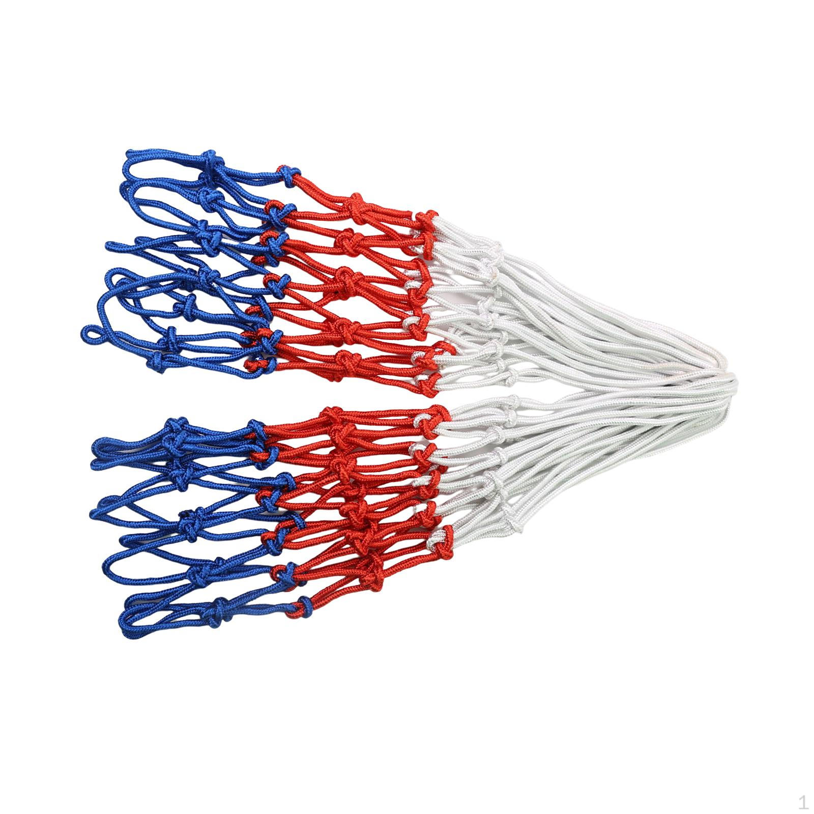 

Basketball Net Hoop Durable Braided Rope Premium Professional Court White of Red Blue