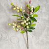 Artificial Berry Stems Faux Green Olive Branches with Leaves Fake Greenery Picks with Fruits for Home Vase Floral Arrangement
