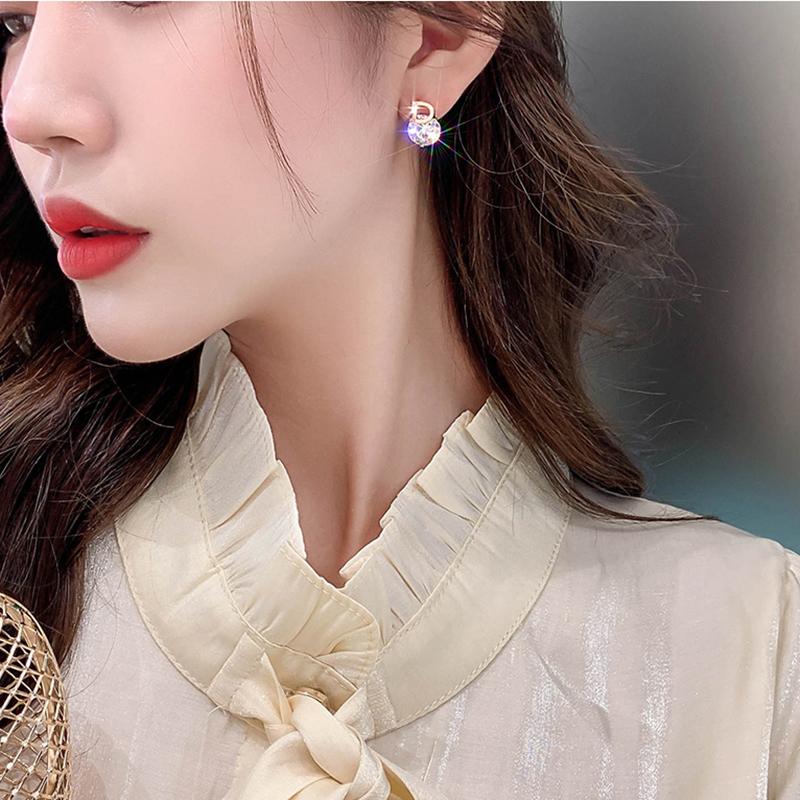 Classic Korea Fashion High Quality Metal Style Letter D Earrings Friends Gift Women Jewelry Earrings 2022