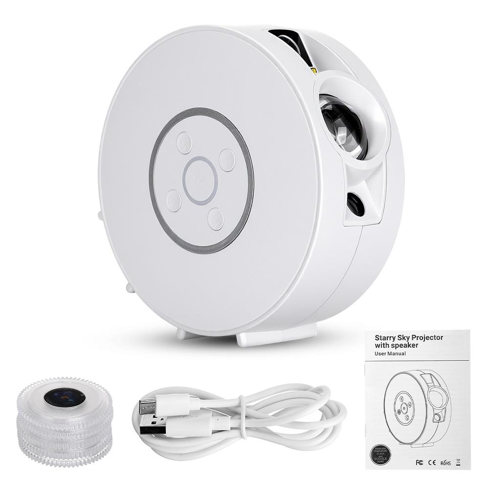 PLT2 Smart Star Projector with Star & Colorful LED Nebula 6 Theme Film Slides bluetooth Speaker White Noise Alarm APP& Voice