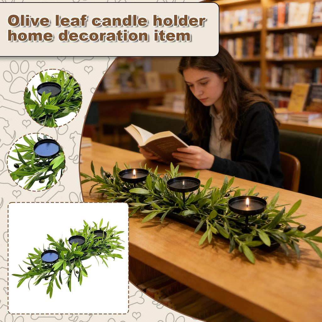 Olive Leaf Candlesticks, Home Decorations, Fireplace Ornaments, Dining Table Decorations