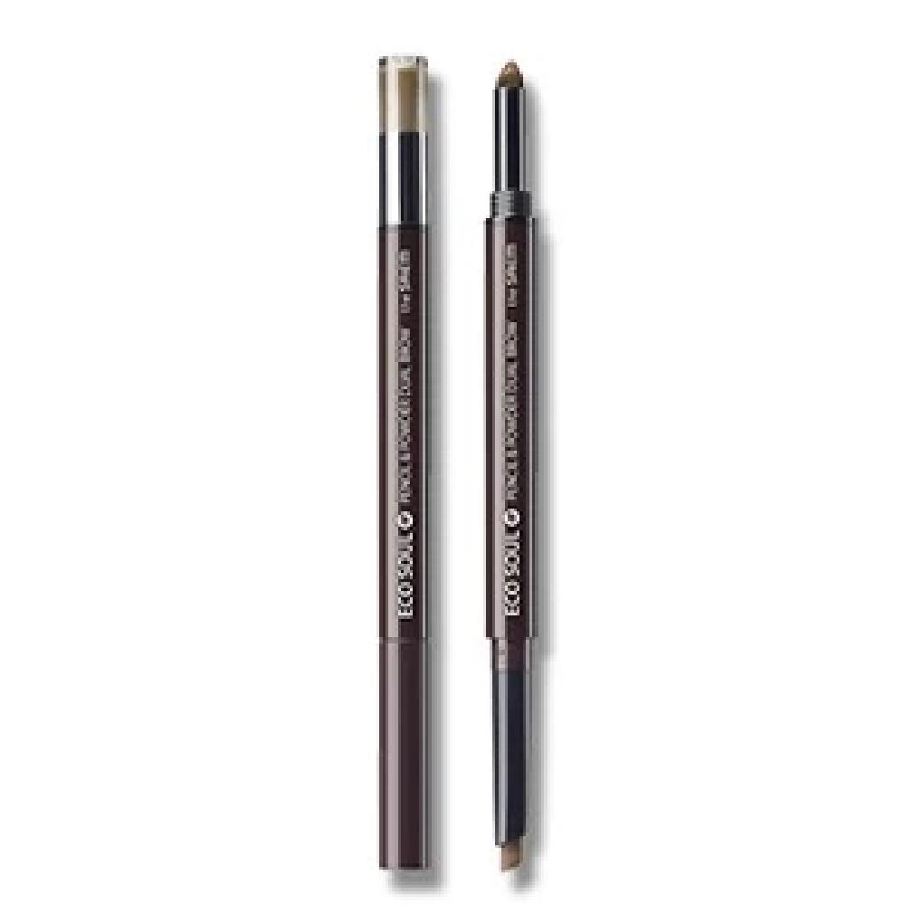 

ECO SOUL Двойной карандаш и пудра для бровей_US 02. Black Brown [Pencil] 0.3g + [Powder] 0.5g