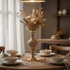 Antique Metal Vases with Embossed Geometric Pattern Dried Flower Arrangements Container for Table Centerpieces Decors