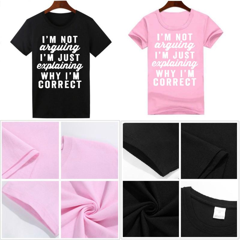 Letter Print Solid Color Streetwear T Shirt For Women With Cotton Blend Casual Top
