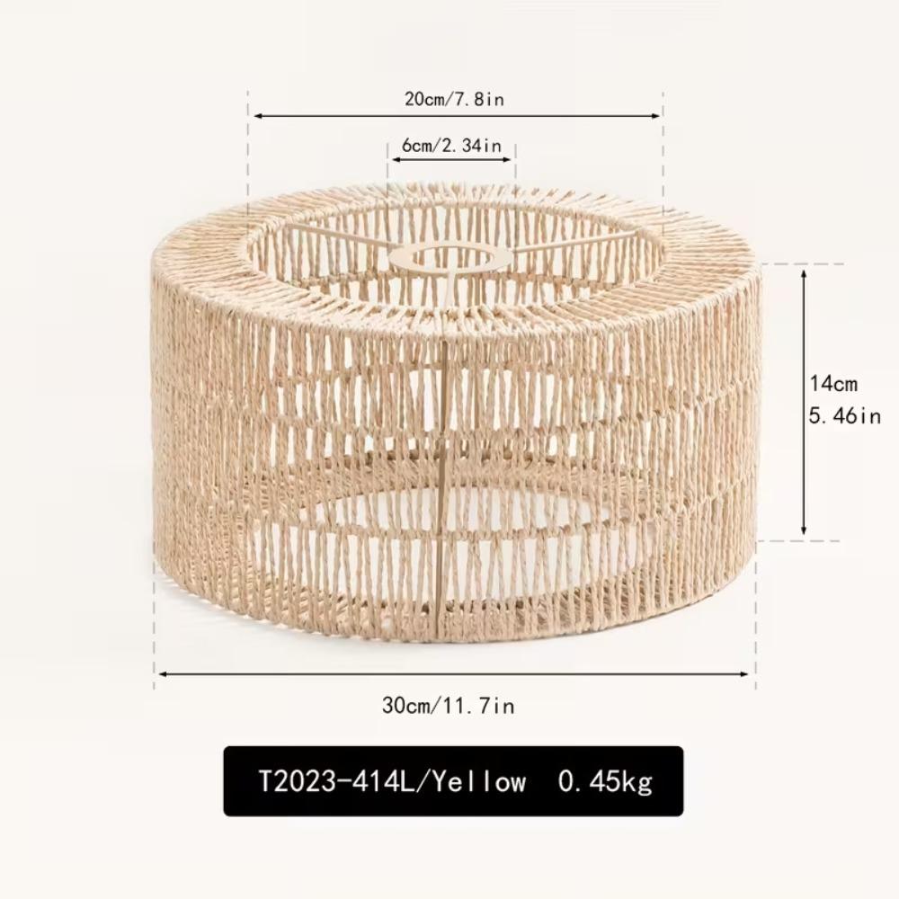 New Paper-made Weave Lampshade Vintage Bohemian Style Pendant Lamp Shade Home Decor Handwoven Hanging Lamp Shade for Living Room