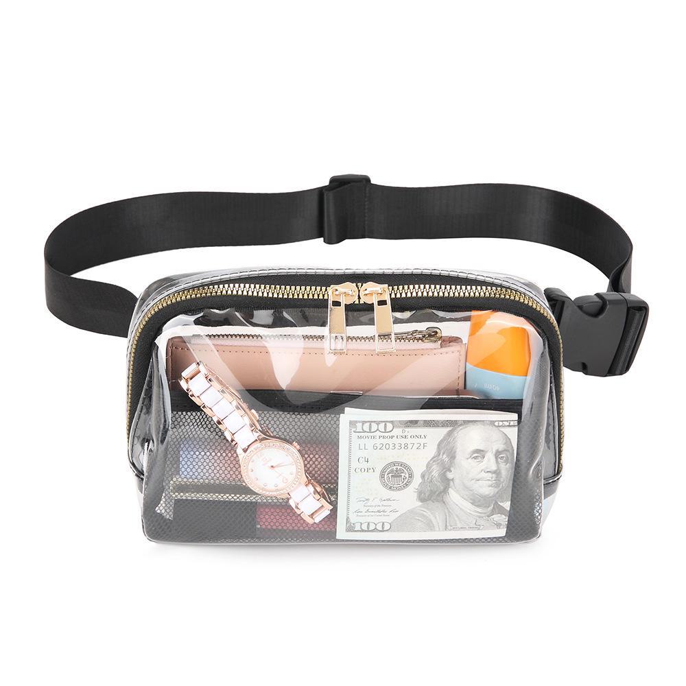 Stadium-Approved Transparent TPU Waist Bag - Waterproof with Adjustable Belt
