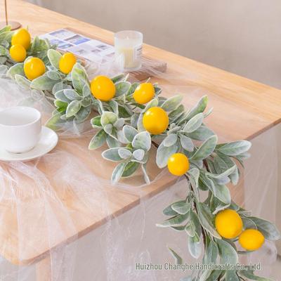 Spring Floral Rabbit Ear Lemon Rattan Party Backdrop Decoration Vines for Home Wall Hanging