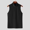 INCERUN Menn Sommer Mockneck Ermeløs Ensfarget Vest Gym Fitness Tanktopper