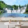 Wasserfall Wandbild Fließendes Wasser Große Tapete Modernes 3D Landschaftsmural Wohnzimmer Hintergrund Dekor Tapete
