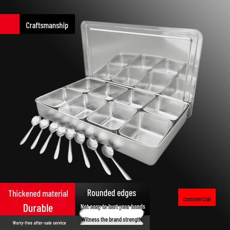 

Beifu Japanese Stainless Steel 8-Compartment Condiment Organizer