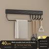 Kitchen Wall Hook Rack With Space Aluminum Material For Kitchen Organization And Utensil Storage