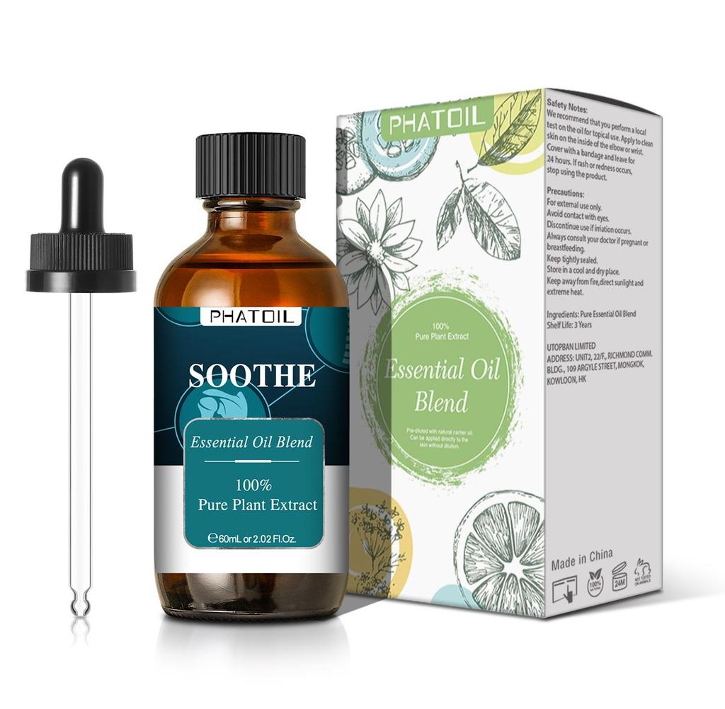 PHATOIL 60ML Essential Oil Blend for Anxiety Ease Sleep Easy Mosquito Repellent Pure Essential Oils and Carrier Oil for Slimming Hair Growth
