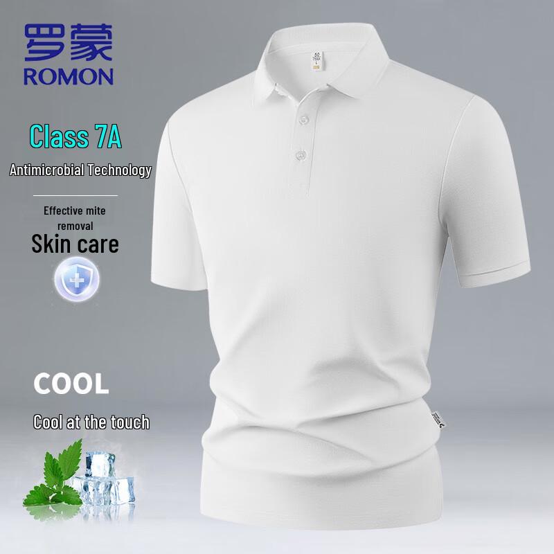 ROMON Men s Summer Ice Silk Quick-Dry Polo T-Shirt M