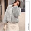 Medium and long collar simple imitation fox fur coat women's autumn and winter toka wool coat