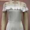 Cross-border Summer New European and American Foreign Trade Women's Dress Flounce Hollowed-out Lace Dress