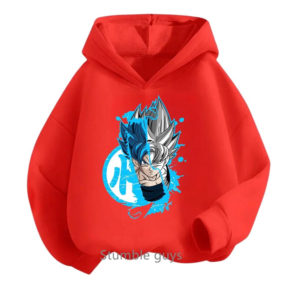 Kids Clothes Boys Dragon Ball Z Hoodie Spring and Autumn Clothes Children's Sweatshirt Cartoon Long Sleeve Hooded Sweatshirt