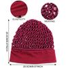 Womens Handmade Mesh Hat Crochet Wig Cap Fashion Solid Color Hair Care Bonnet Breathable Mesh Nightcap