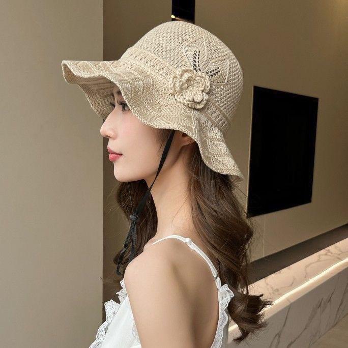 Summer washable folding hat women's large brim sunscreen sun hat women's vacation large edge cool hat
