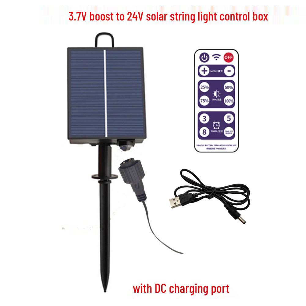 

3.7V to 24V Solar String Light Controller with DC Charging for Copper Wire Lights Version B Boost Output 24V