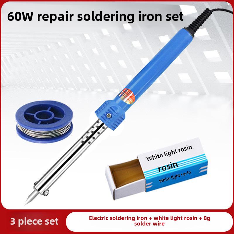 220V 60W/40W/30W Multi-Purpose Electric Soldering Iron with Rubber Handle and Pointed Tip for Household Repairs