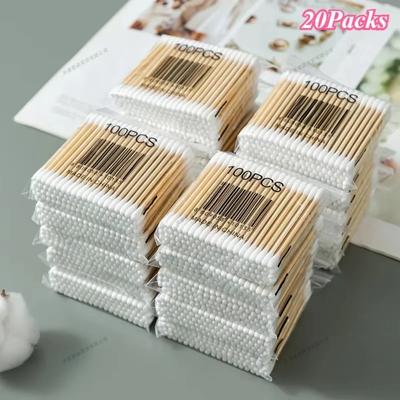 100 Stück/Packung Baby Wattestäbchen Holzstäbchen Weiche Spitze Buds zur Ohr-Nasen-Reinigung 1-20 Packungen Säuglinge Kinder Hygiene Pflege Schönheitswerkzeuge
