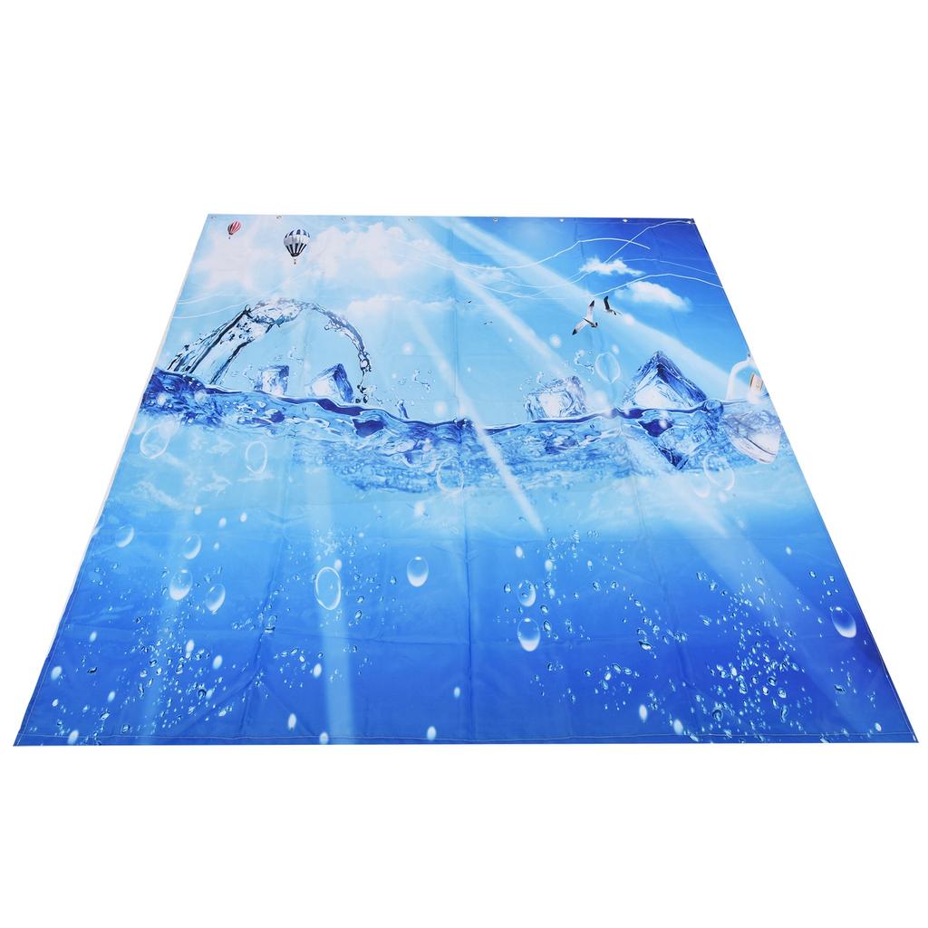 Shower Curtain Polyester Fiber Waterproof Colorful Printing with 12pcs Hook for Home Bathroom