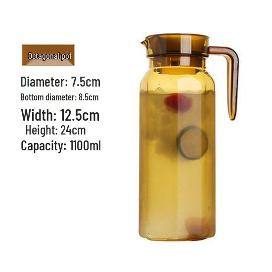 Acrylic High-Temperature Resistant Pitcher - Large Capacity Cold Water and Juice Jug for Home, Restaurant, or Bar