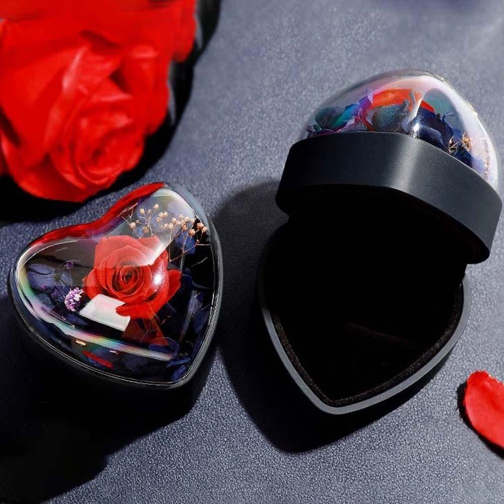 Composite Paper Heart Ring Box Acrylic Jewelry Organizer Jewelry Box Ring Display Case  Propose