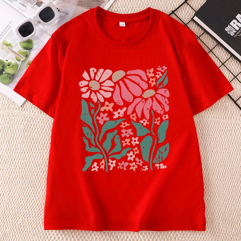 Boho Daisy Flower Tee Shirt Unisexs Botanical Tee Boho Wildflower T Shirt Plan Floral Tshirt Gardener Trendy Tee Unisex Tops