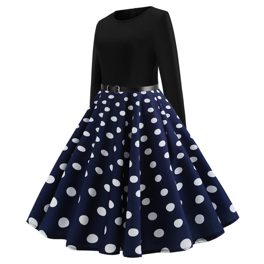 Long Sleeve 50s Swing Dress Blue Vintage Velvet Dress "Juliane Velvet Swing  Dress"